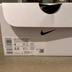 NWT Nike Air Zoom Victory running spikes 2 5.5 in women’s white black & green